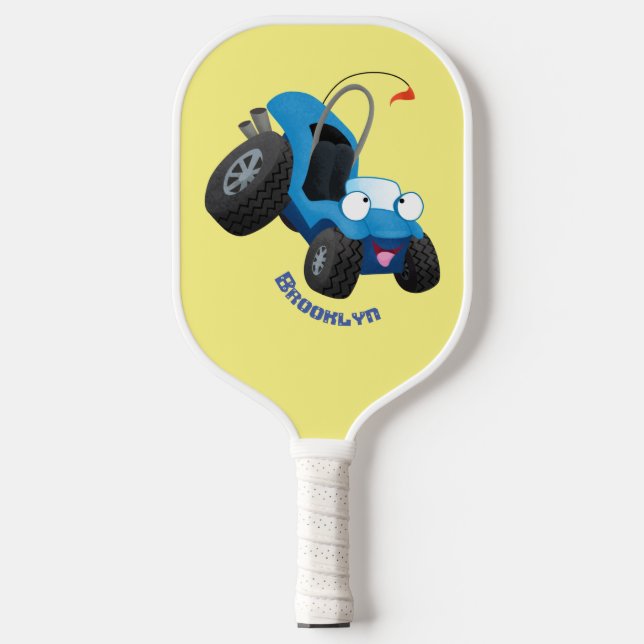 Cute dune buggy off road vehicle cartoon pickleball paddle (Front)