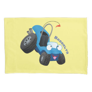Cute dune buggy off road vehicle cartoon  pillowcase