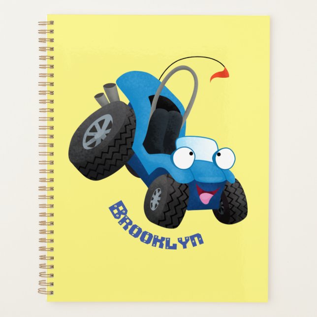 Cute dune buggy off road vehicle cartoon  planner (Front)