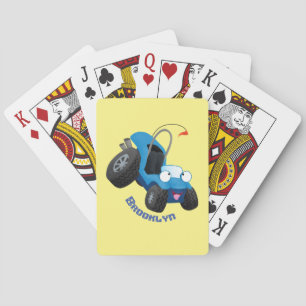 Cute dune buggy off road vehicle cartoon playing cards