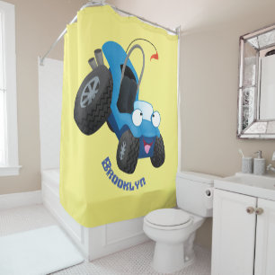 Cute dune buggy off road vehicle cartoon shower curtain