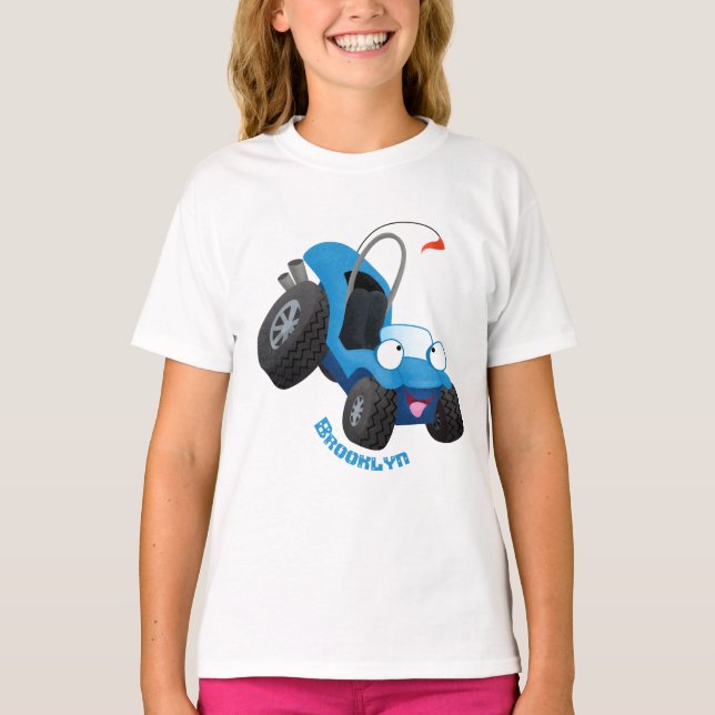 Cute dune buggy off road vehicle cartoon T-Shirt (Front)