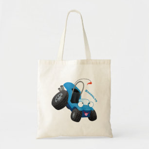 Cute dune buggy off road vehicle cartoon tote bag