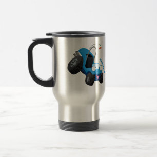 Cute dune buggy off road vehicle cartoon travel mug