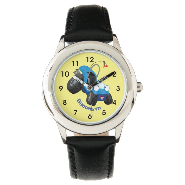 Cute dune buggy off road vehicle cartoon watch (Front)