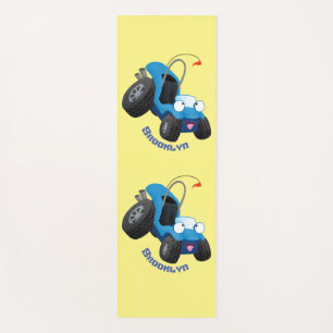 Cute dune buggy off road vehicle cartoon yoga mat