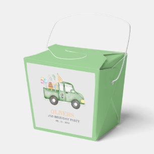 Cute Dusky Green Any Age Birthday Party Favour Box