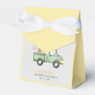 Cute Dusky Green Any Age Birthday Party Favour Box
