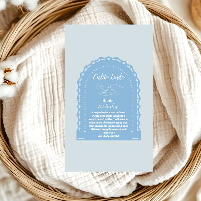 Cute Dusty Blue Cielito Lindo   Books for Baby Enclosure Card (Creator Uploaded)