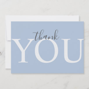 Cute Dusty Blue Modern Typography Boy Baby Shower  Thank You Card