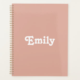 Cute dusty pink custom name text year monogram planner