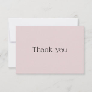 Cute Dusty Pink Typography Swash Thank You Card