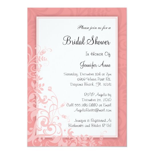 Cute Dusty Rose PINK Bridal Shower Invite