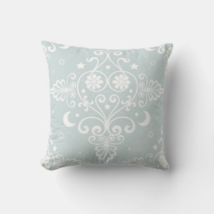 Cute Dusty Teal Boho Celestial Pattern Cushion