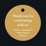 Cute Dusty Yellow Baby Shower Custom Thank You Favour Tags<br><div class="desc">Modern Cute Dusty Yellow Baby Shower Custom Name Thank You Favour Tags</div>