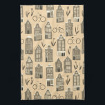 Cute Dutch Houses Amsterdam City Pattern Tea Towel<br><div class="desc">Decorate your kitchen with this cool towel. Makes a great housewarming or anniversary gift! 
You can customise it and add text too.
Check my shop for lots more colours and patterns plus matching kitchen stuff!</div>
