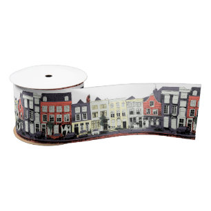 Cute Dutch town houses Satin Ribbon