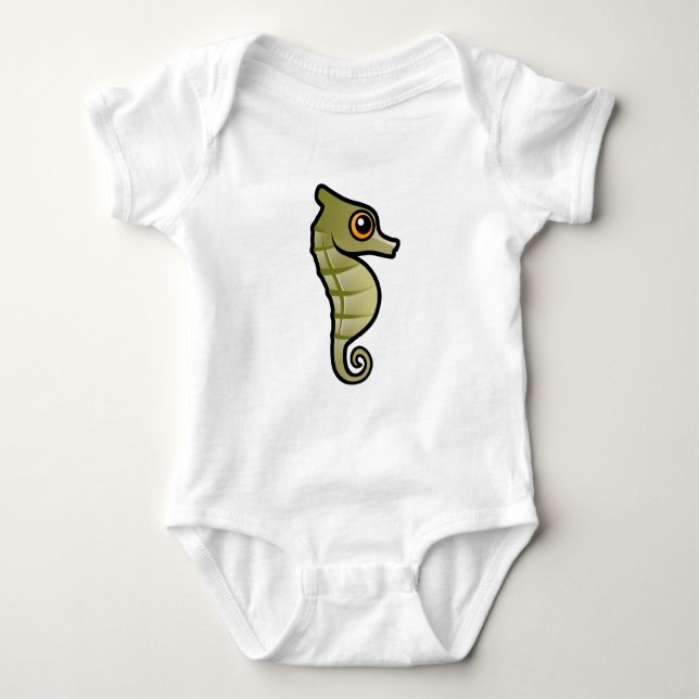Cute Dwarf Seahorse Baby Bodysuit (Front)