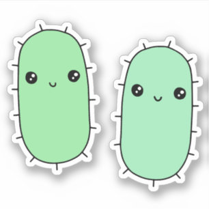 Cute E. coli bacteria - kawaii microbe cartoons