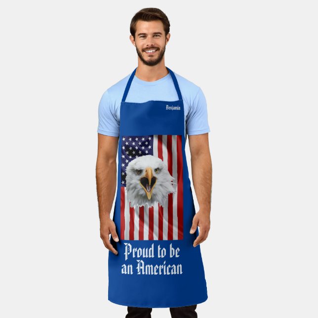 Cute Eagle, The American Flag, Patriotic Apron (Worn)