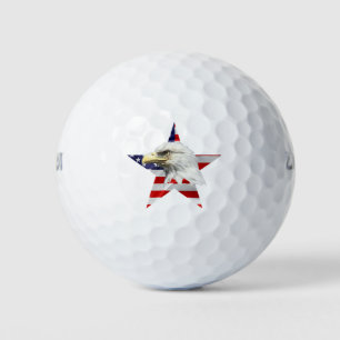 Cute Eagle, The American Flag, Patriotic Golf Balls