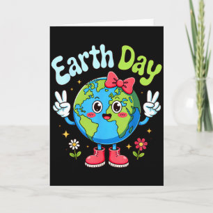 Cute Earth Day 2026 Bow Save The Planet For Girls Card