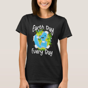 Cute Earth Day Every Day Save Our Planet Green T-Shirt