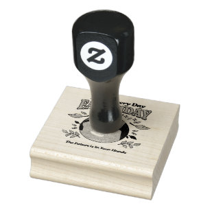 Cute Earth Day Everyday, Adorable Kawaii Rubber Stamp