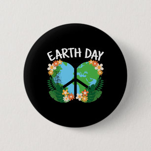 Cute Earth Day Heart Planet Nature Lover Men Women 6 Cm Round Badge