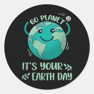 Cute Earth Day Shirt Happy Earth Day 2025 Go Plane Classic Round Sticker