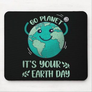 Cute Earth Day Shirt Happy Earth Day 2025 Go Plane Mouse Mat