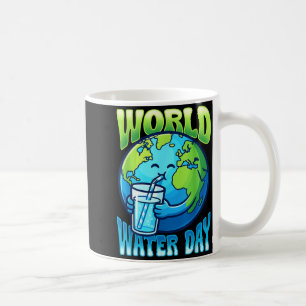 Cute earth drinking water world water day coffee mug
