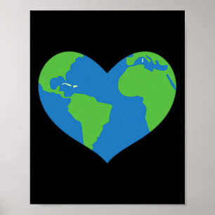 Cute Earth Heart Happy Earth Day 22 April Apparel  Poster