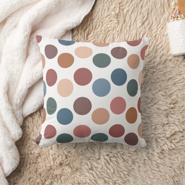 Cute Earth Tones Polka Dots Cushion (Blanket)