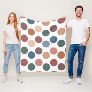 Cute Earth Tones Polka Dots Fleece Blanket