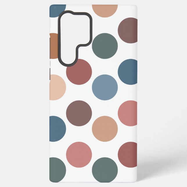Cute Earth Tones Polka Dots Samsung Galaxy S22 Ultra Case (Back)