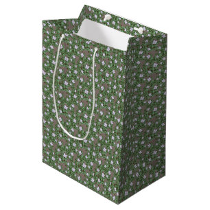 Cute Earth Tones Tiny Bluets Spring Wildflowers Medium Gift Bag