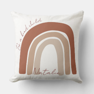 Cute earthy colour monogram pastel brown nursery cushion