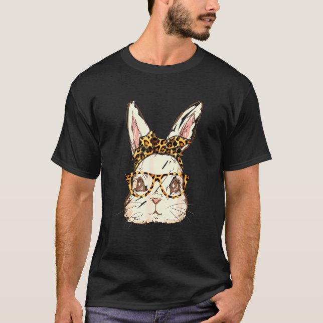 Cute Eas Ter Bunny Leopard Ban Dana Sunglasses Eas T-Shirt (Front)
