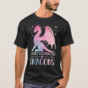 Cute Easily Distracted By Dragons Pastel Toddler G T-Shirt