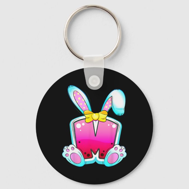 Cute Easter Alphabet Letter M Initial Coquette Eas Key Ring (Front)
