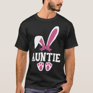 cute Easter aunt auntie bunny rabbit  egg family T-Shirt