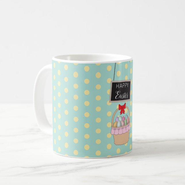 Cute Easter Basket & Easter Eggs  Coffee Mug (Front Left)