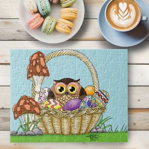 Cute Easter Basket Owl Jigsaw Puzzle