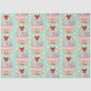 Cute Easter Basket & Pastel Easter Eggs Tissue Paper