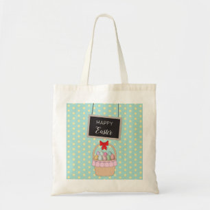 Cute Easter Basket & Pastel Easter Eggs Tote Bag