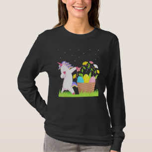 Cute Easter Basket With Unicorn Graphic Easter Cos T-Shirt