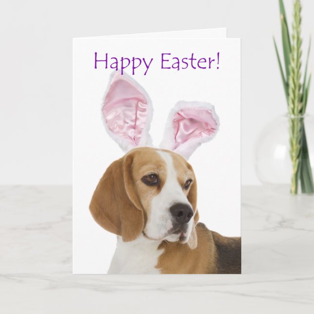 Cute Easter Beagle Card (Front)