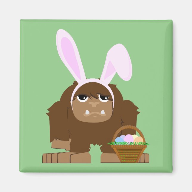 Cute Easter Bigfoot Magnet (Front)