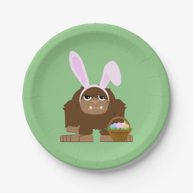 Cute Easter Bigfoot Paper Plate (Front)